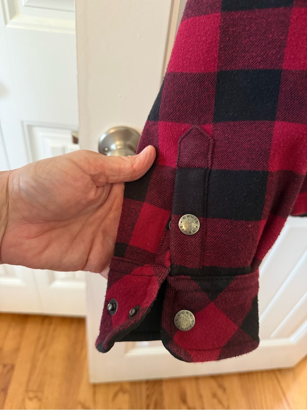 Orvis Red and Black Buffalo Plaid Shirt Jacket - Picture 4 of 6